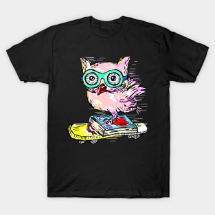 Owl with Skateboard T-Shirt